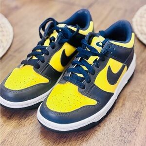 Nike Kids Low-Top Sneakers in Yellow and Navy